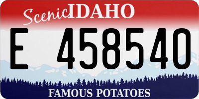 ID license plate E458540