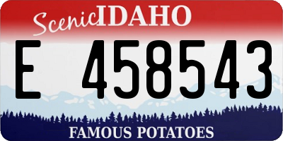 ID license plate E458543