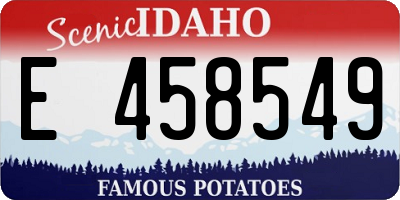 ID license plate E458549