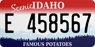 ID license plate E458567
