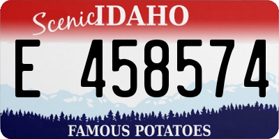 ID license plate E458574