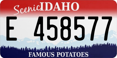 ID license plate E458577