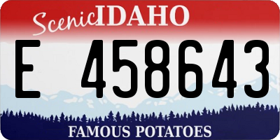 ID license plate E458643
