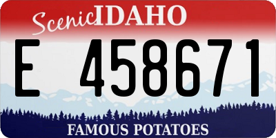 ID license plate E458671