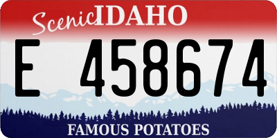 ID license plate E458674