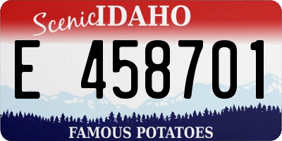 ID license plate E458701