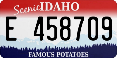 ID license plate E458709