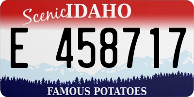 ID license plate E458717