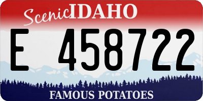 ID license plate E458722