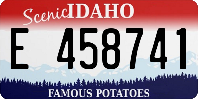ID license plate E458741