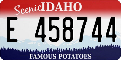 ID license plate E458744