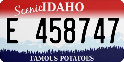 ID license plate E458747