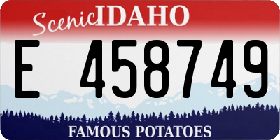 ID license plate E458749