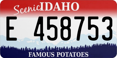 ID license plate E458753