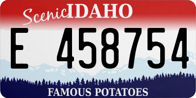 ID license plate E458754