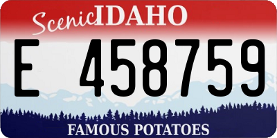 ID license plate E458759