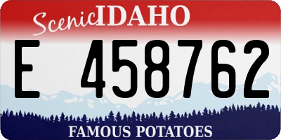 ID license plate E458762