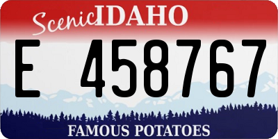 ID license plate E458767