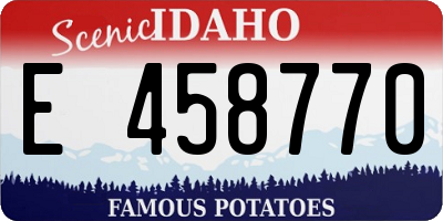 ID license plate E458770