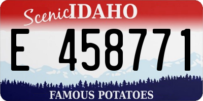 ID license plate E458771