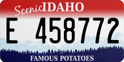 ID license plate E458772