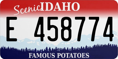 ID license plate E458774