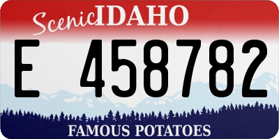 ID license plate E458782