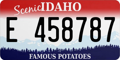 ID license plate E458787