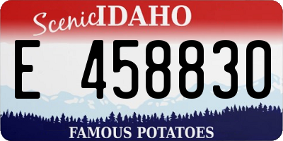 ID license plate E458830