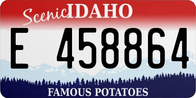 ID license plate E458864