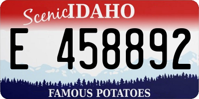 ID license plate E458892