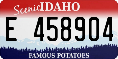 ID license plate E458904