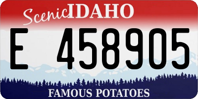 ID license plate E458905