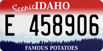 ID license plate E458906