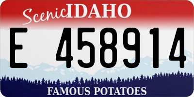 ID license plate E458914