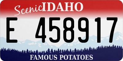 ID license plate E458917