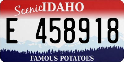 ID license plate E458918