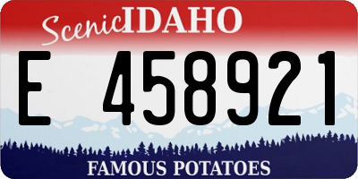 ID license plate E458921