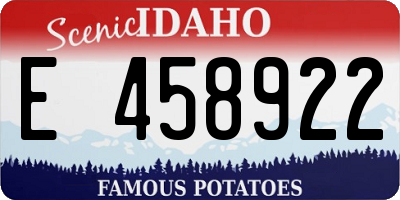 ID license plate E458922
