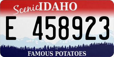 ID license plate E458923