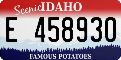 ID license plate E458930