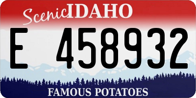 ID license plate E458932