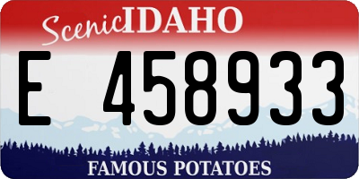 ID license plate E458933