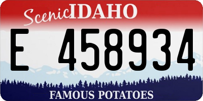 ID license plate E458934
