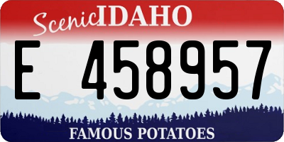 ID license plate E458957