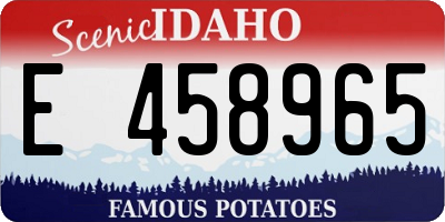 ID license plate E458965