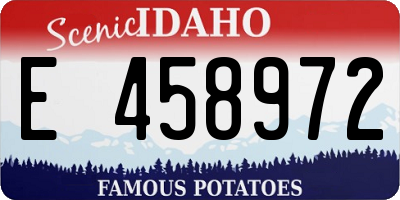 ID license plate E458972