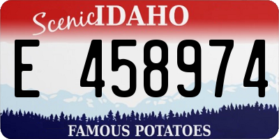 ID license plate E458974