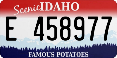ID license plate E458977