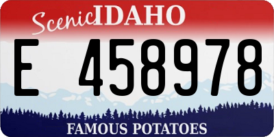 ID license plate E458978